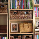 Photo of a bookshelf.